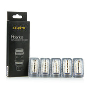 Pack of five genuine Aspire Atlantis replacement atomizer coils designed for optimal flavor and vapor production.